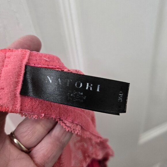 Natori Pink Lace Floral Underwire Bra 36D Romantic Pinup Coquette Valentine's - Picture 3 of 14